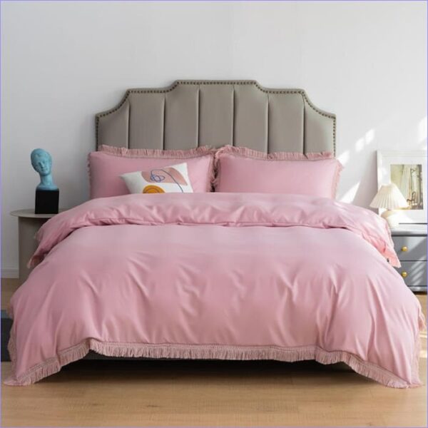 housse de couette rose moderne