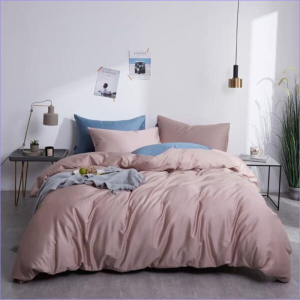 housse de couette rose pâle