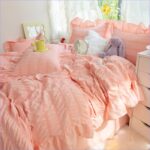 housse de couette rose pêche