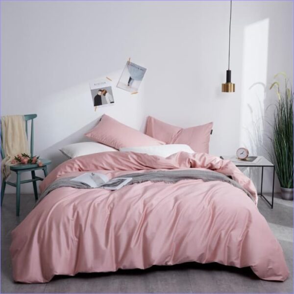 housse de couette rose unie