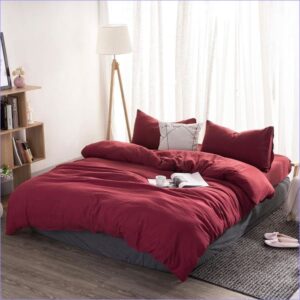 housse de couette rouge bordeaux