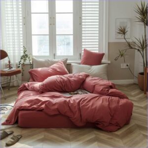 housse de couette rouge brique