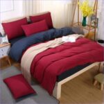 housse de couette rouge bleu