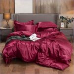 housse de couette rouge satin
