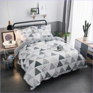 housse de couette Scandinave blanc gris