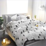 housse de couette scandinave forêt blanche