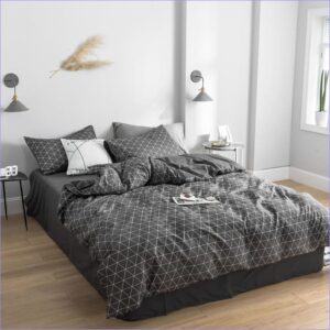 housse de couette scandinave noire