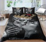 housse de couette squelette et sa reine