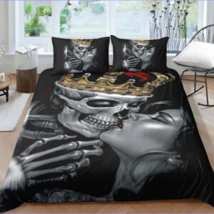 housse de couette squelette et sa reine