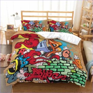 housse de couette tag graffiti