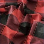 lit avec housse Tartan Rouge