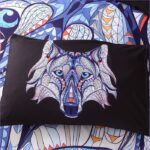 parure de lit loup coloré