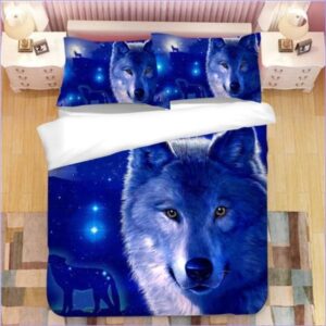 housse de couette tête de loup nuit