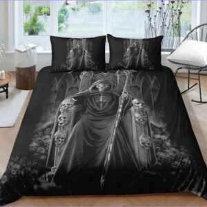 housse de couette tête de mort faucheuse reine des morts