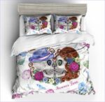 housse de couette tete de mort mexicaine couple