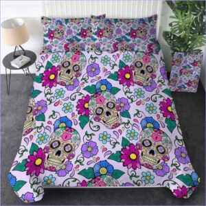 Housse de Couette Tête de Mort Mexique Rose