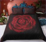 housse de couette tête de mort spirale rouge