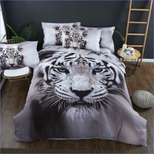 Housse de Couette motif Tigre Blanc