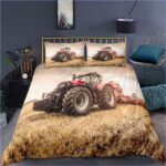 housse de couette tracteur rouge