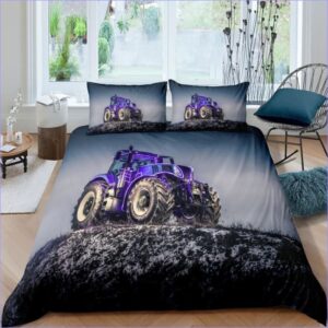 housse de couette tracteur violet