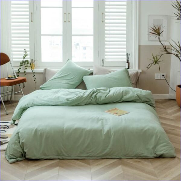 housse de couette vert amande