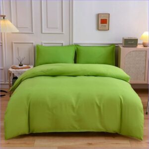housse de couette vert clair en chambre