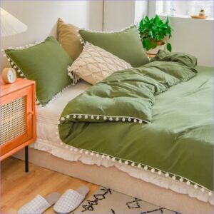 housse de couette verte élégante