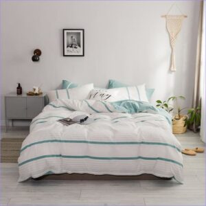 housse de couette verte et blanche