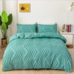 housse de couette verte vagues