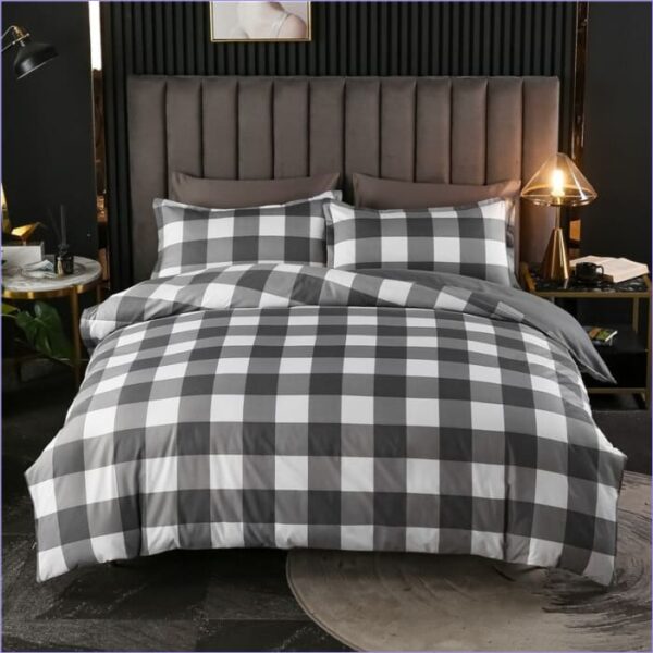 housse de couette vichy noir et blanc