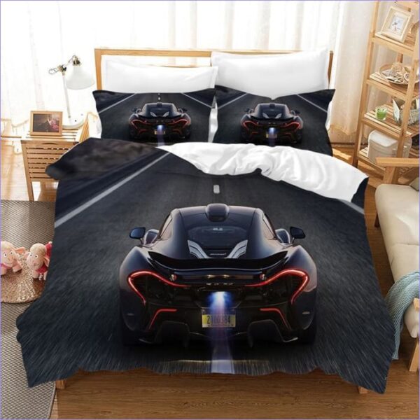 Housse de Couette Voiture de course noire