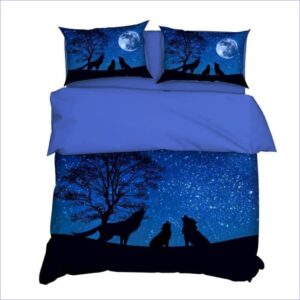 Housses de Couette Loups à la Pleine Lune